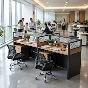 2-Person Office Workstation – Compact Double Computer Desk