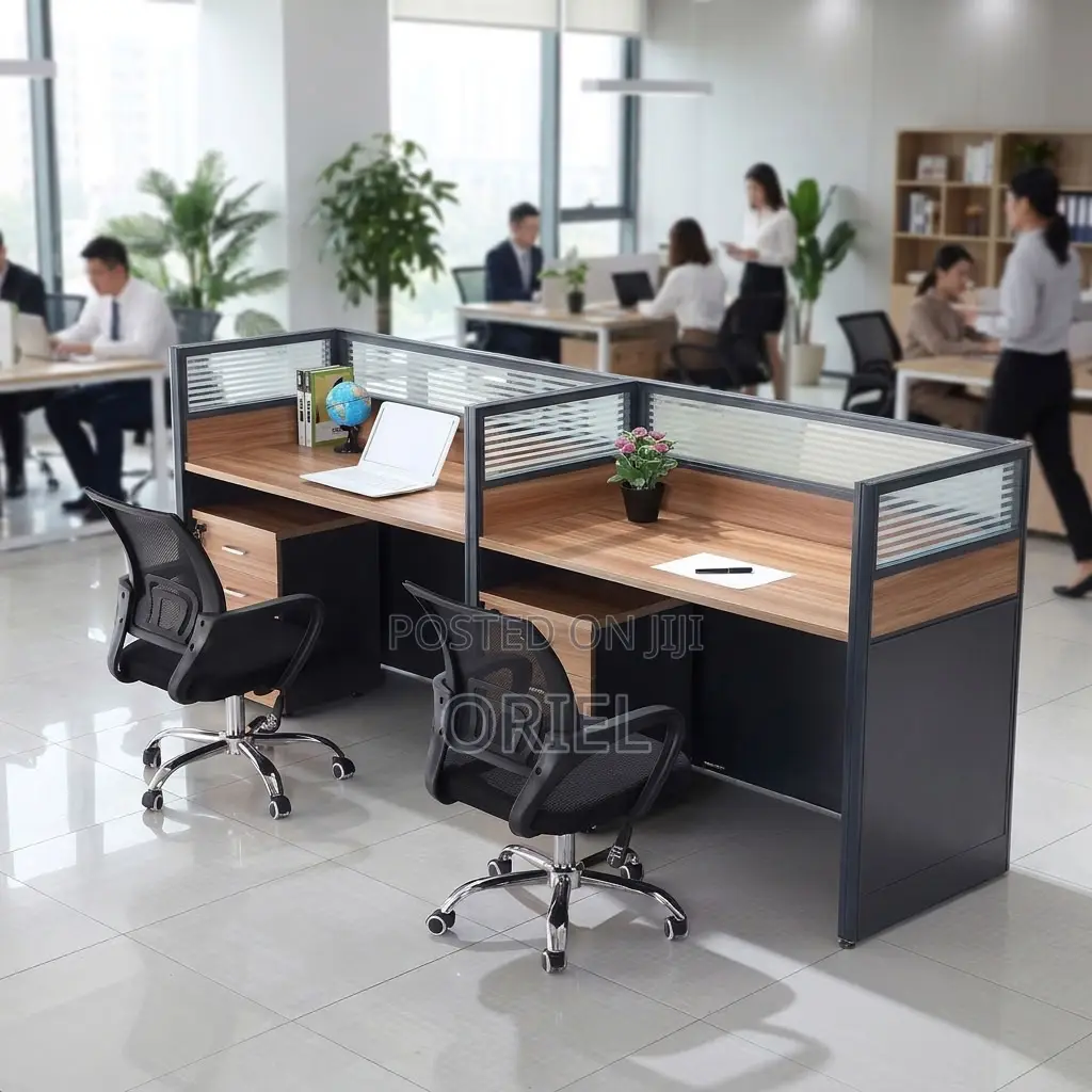 2-Person Office Workstation – Compact Double Computer Desk