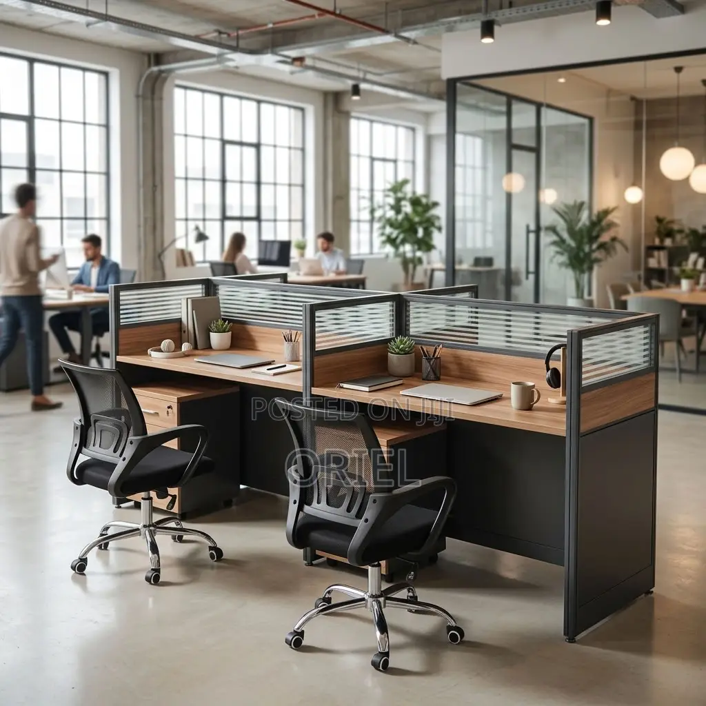 2-Person Office Workstation – Compact Double Computer Desk