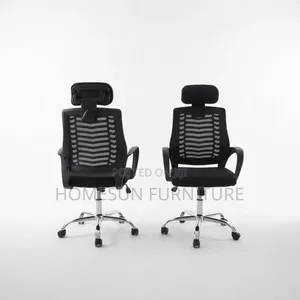 Office Chair – Black Ergonomic Mesh With Headrest