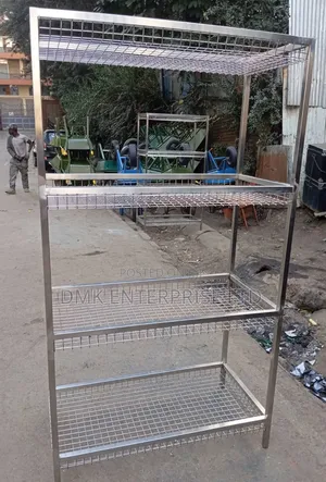 4-Tier Stainless Steel Commercial Storage Rack / Bread Cooling Shelf
