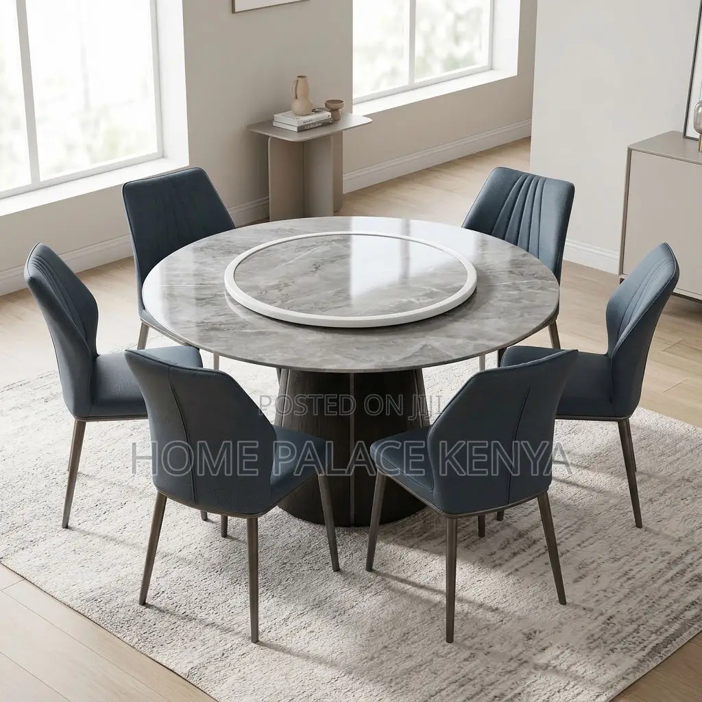 Home Kitchen Set; Marble Turn Table Dining Set