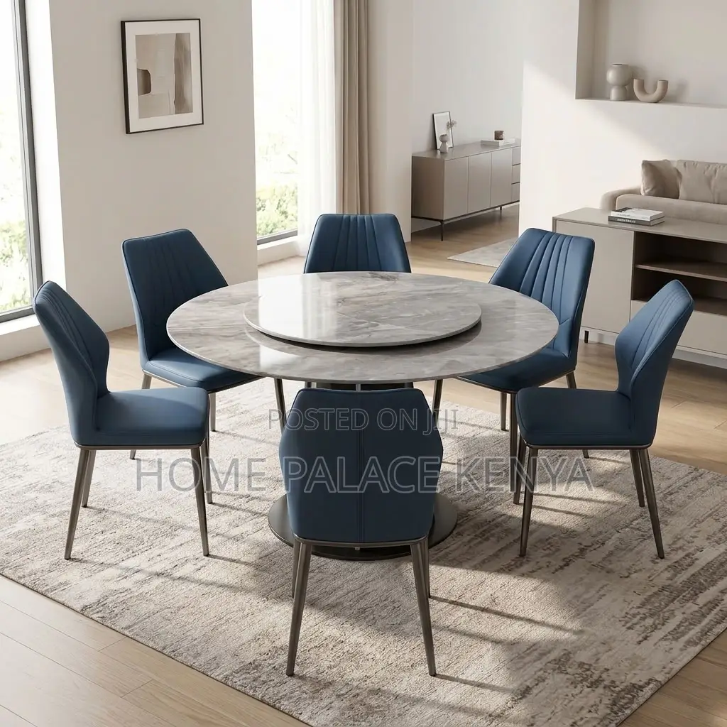 Home Kitchen Set; Marble Turn Table Dining Set