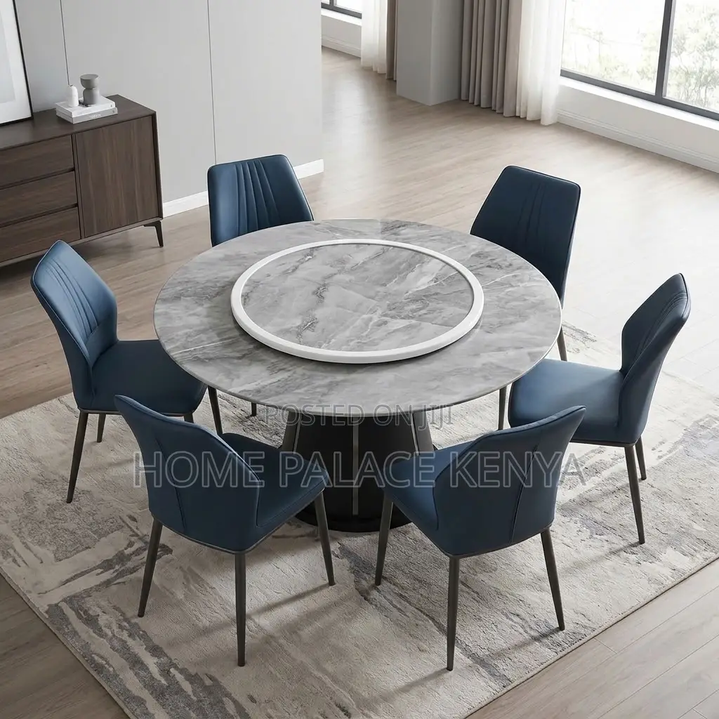 Home Kitchen Set; Marble Turn Table Dining Set