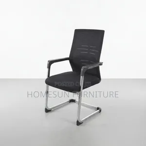 Visitor Chair – Black Mesh With Chrome Cantilever Frame