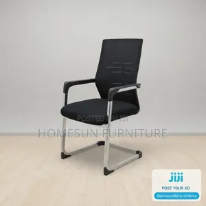 Visitor Chair – Black Mesh With Chrome Cantilever Frame