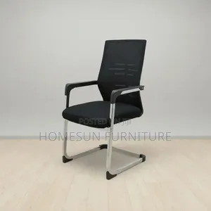 Visitor Chair – Black Mesh With Chrome Cantilever Frame