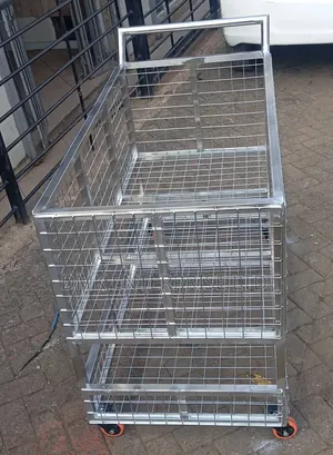 Multi-Tier Metal Wire Mesh Cage Trolley or Roll Container Cart,