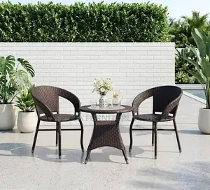 White 2 Seater Balcony Rattan Set