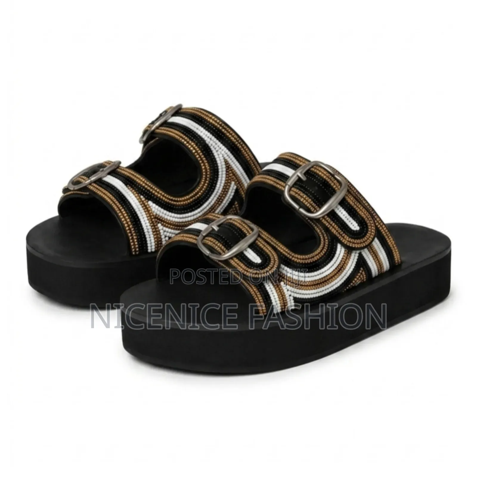 Unisex Leather Sandals –Beaded