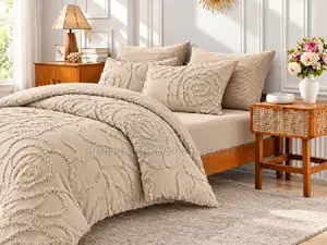 Shabby Chic Tufted Embroidery Duvet Cover