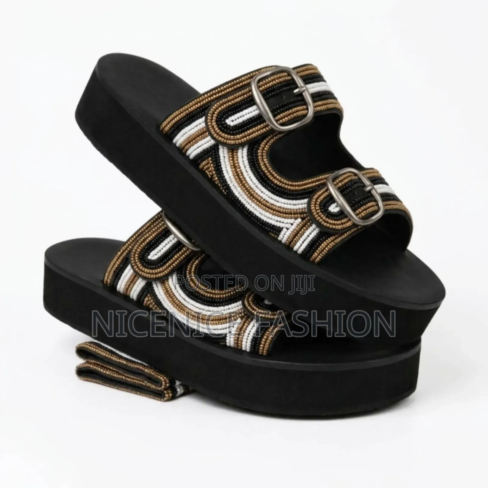 Unisex Leather Sandals –Beaded