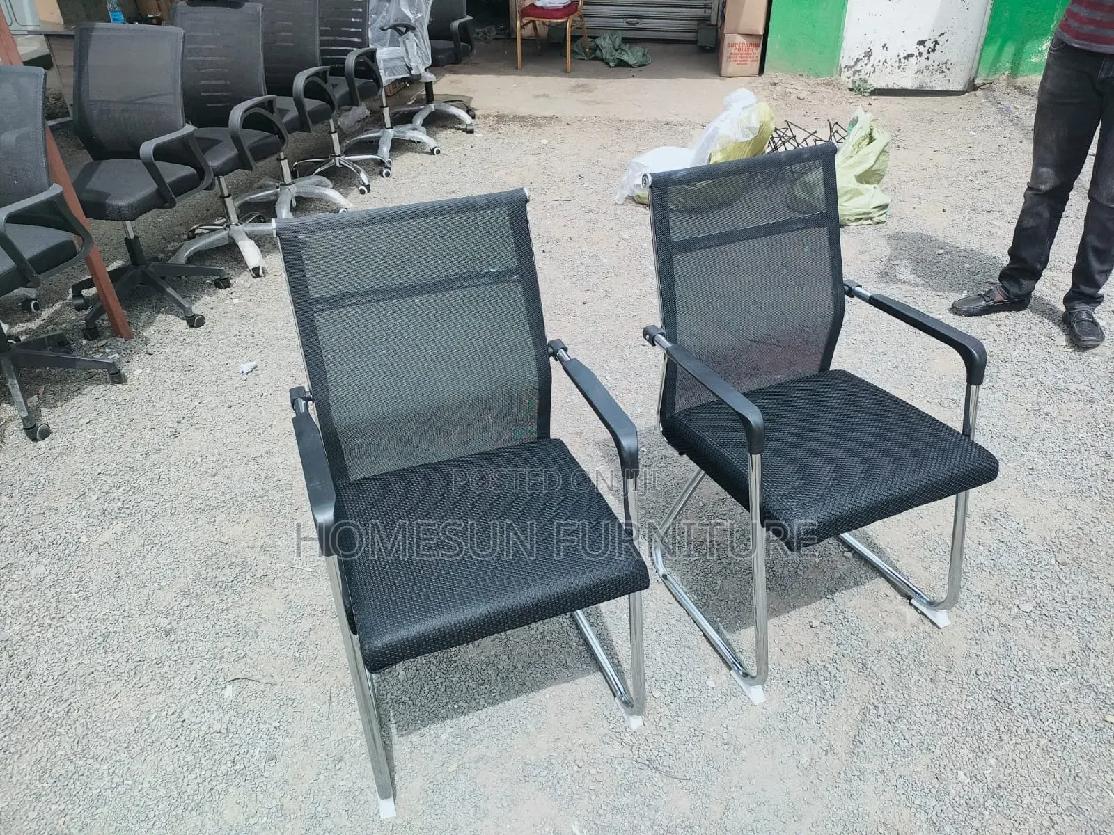 Offce Chair; Visitor Chair With Chrome Base