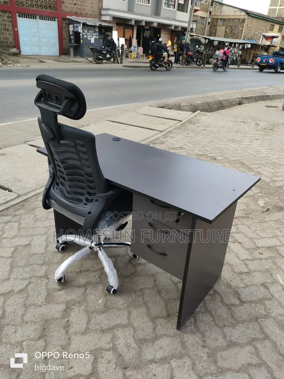 Home Study Desk and Ergonomic Headrest Office Chair