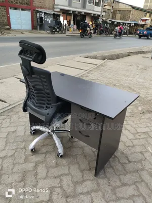 Home Study Desk and Ergonomic Headrest Office Chair