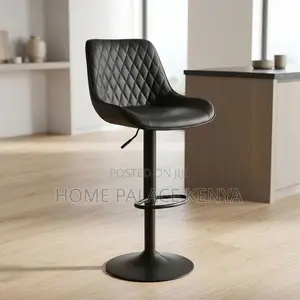 Home Counter Stool; Black Adjustable Kitchen Stool