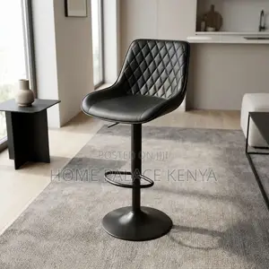 Home Counter Stool; Black Adjustable Kitchen Stool
