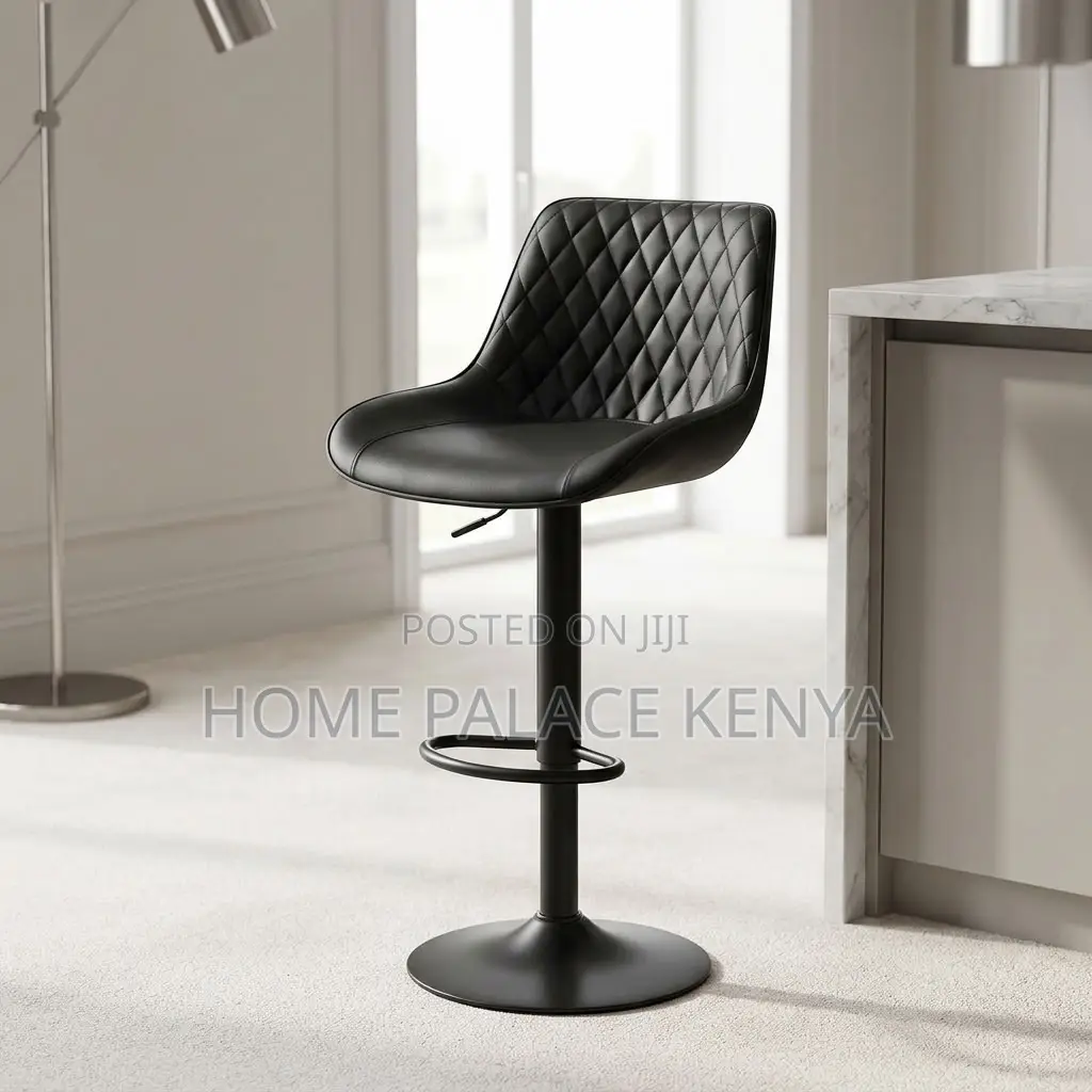 Home Counter Stool; Black Adjustable Kitchen Stool