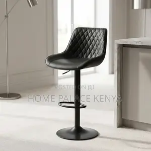 Home Counter Stool; Black Adjustable Kitchen Stool