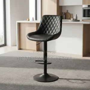 Home Counter Stool; Black Adjustable Kitchen Stool