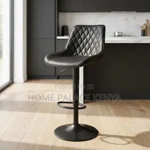 Home Counter Stool; Black Adjustable Kitchen Stool