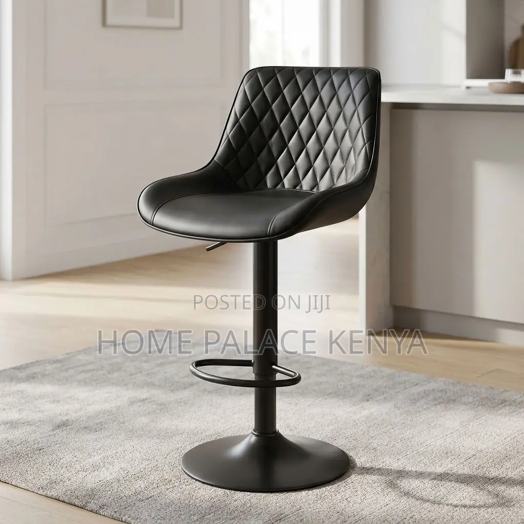 Home Counter Stool; Black Adjustable Kitchen Stool