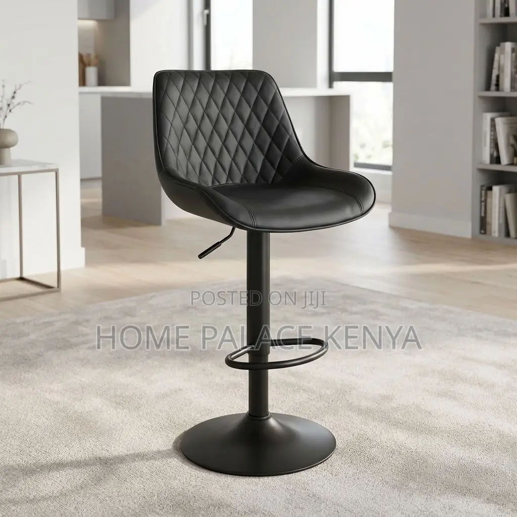 Home Counter Stool; Black Adjustable Kitchen Stool