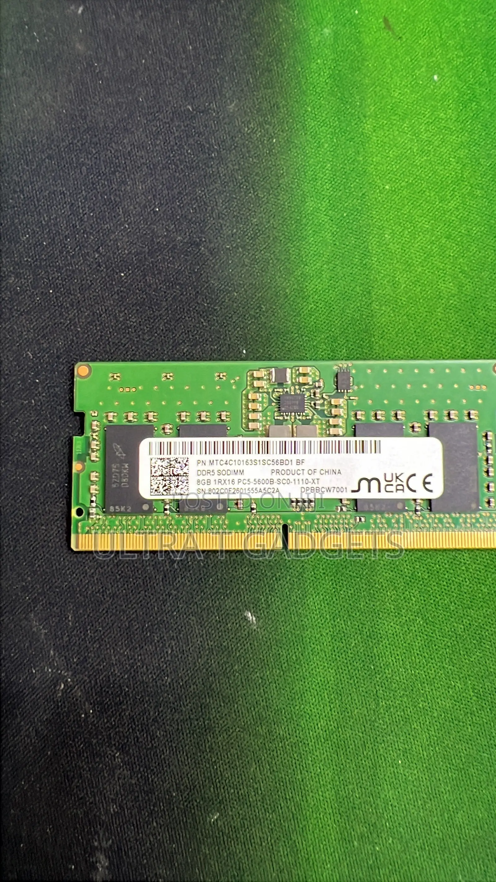 8GB Ddr5 Laptop Ram 5600mhz Sodimm