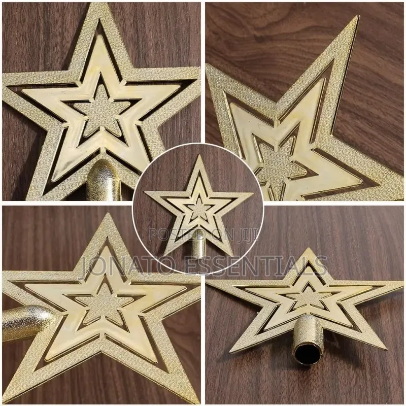 Shiny Gold Star Christmas Tree Topper