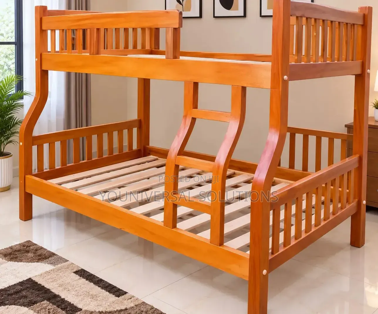 Double Decker Hardwood Bed