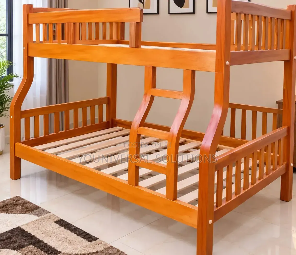 Double Decker Hardwood Bed