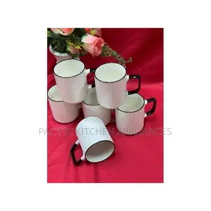 12 Piece Dinner Set 6 Ceramic Dinnerplates + 6 Concise Cups