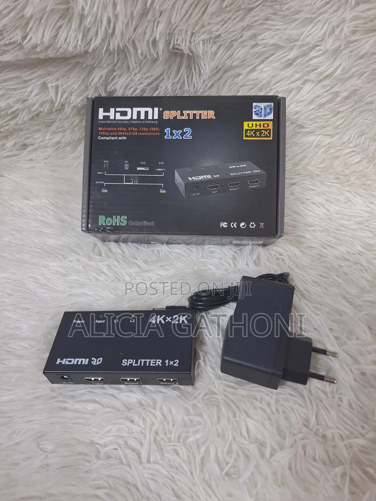 1x2 HDMI Splitter 4K Grey Box