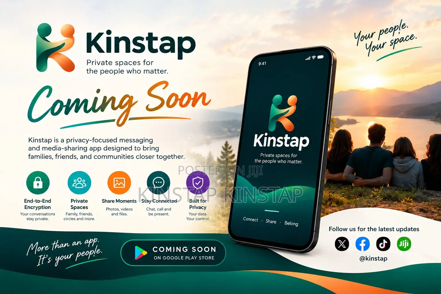 Kinstap — Private Messaging & Media-Sharing App | Coming Soon