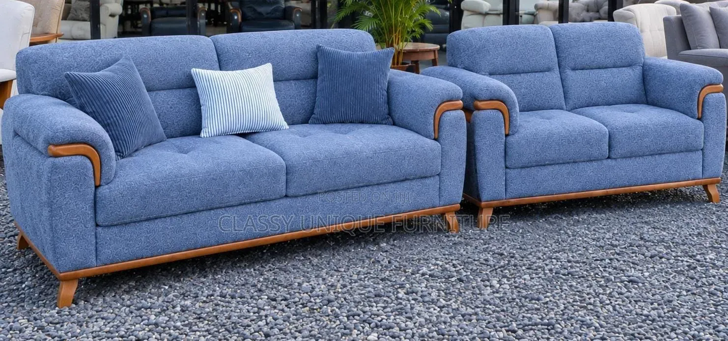 5-Seater Blue Sofa