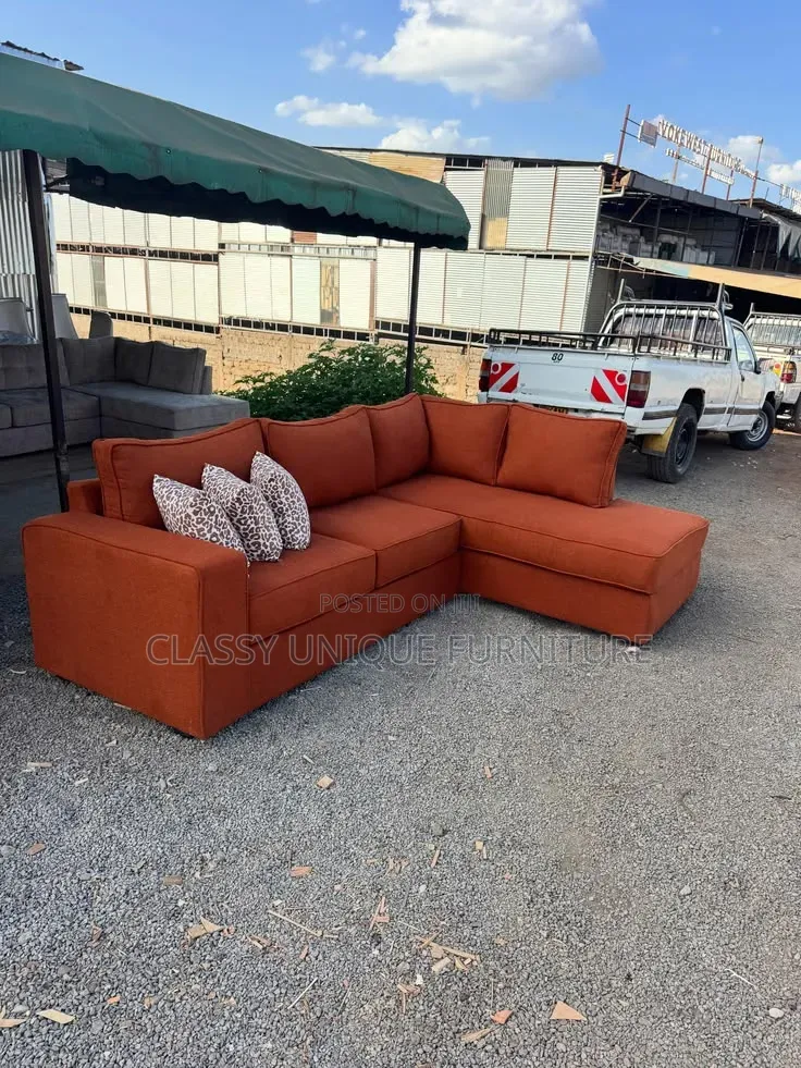Burnt Orange 5-Seater Corner Sofa