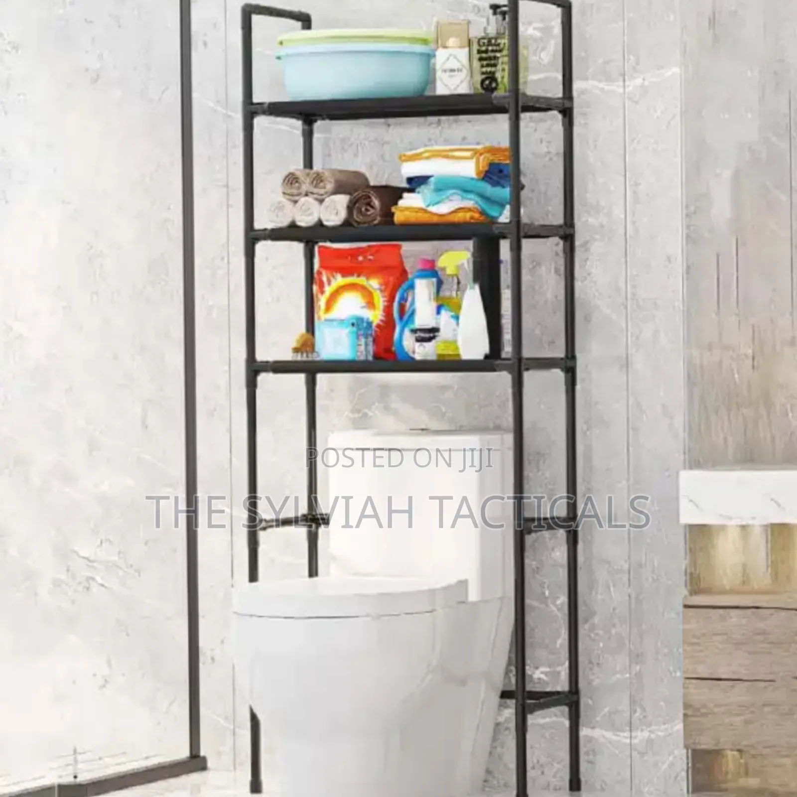 *New Arrival* *WSB3005 Black DETACHABLE 3 Layer Toilet Rack