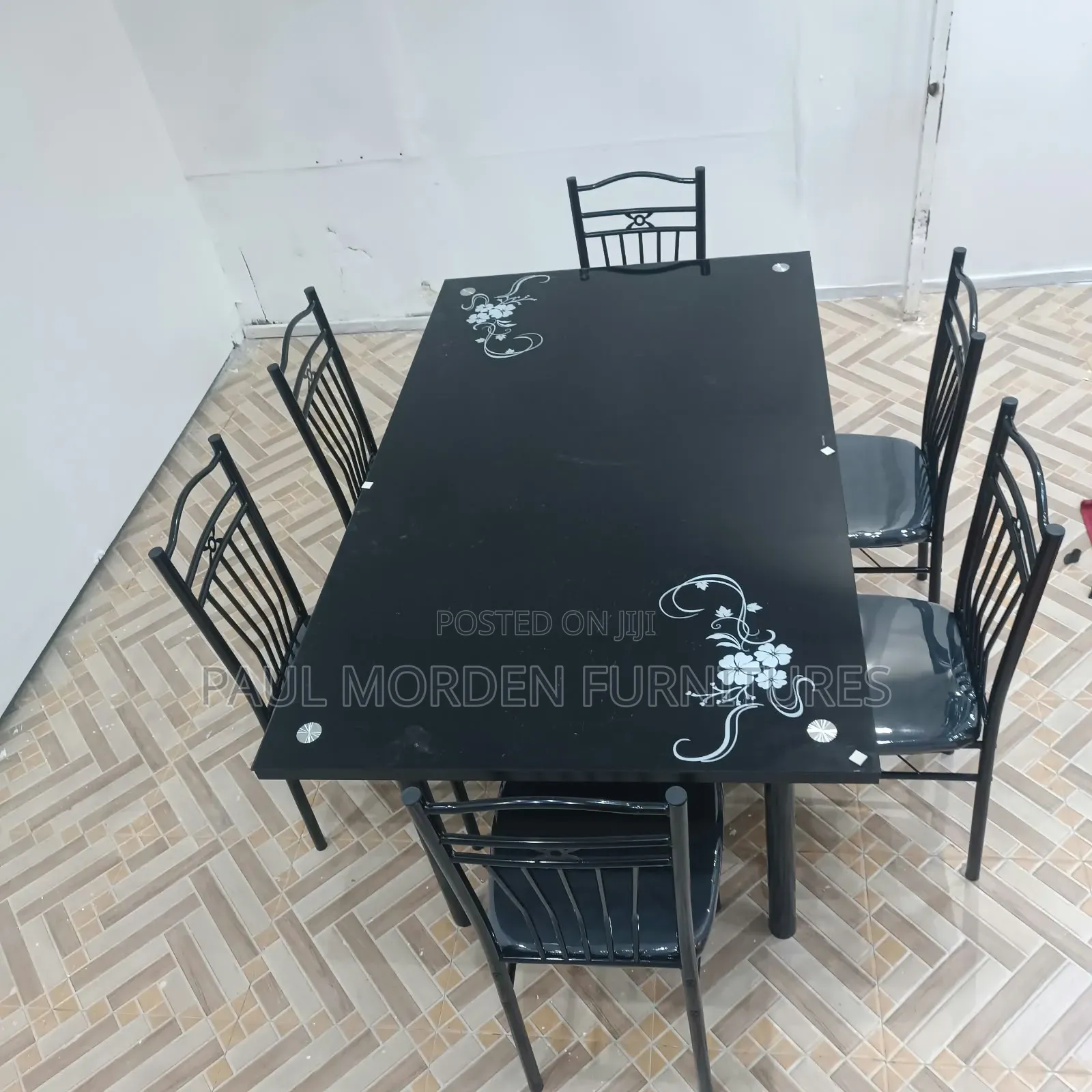 Dining Set 6 Black Chairs