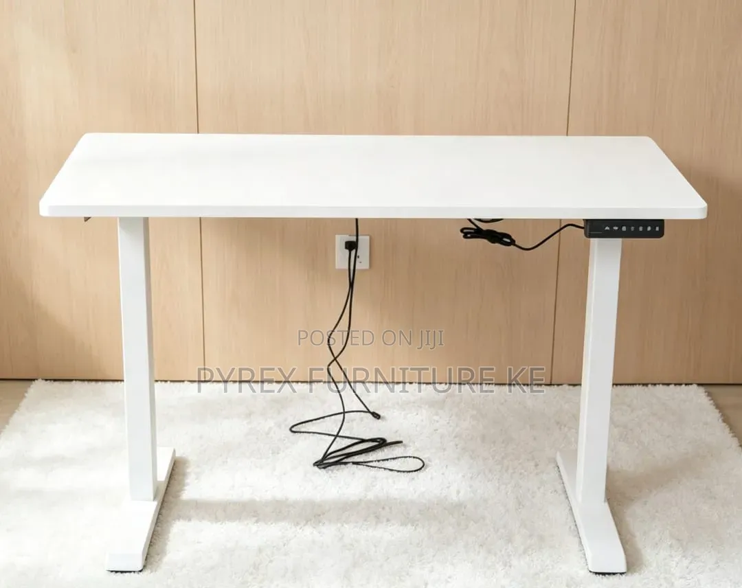 White Electric Height Adjustable Desk