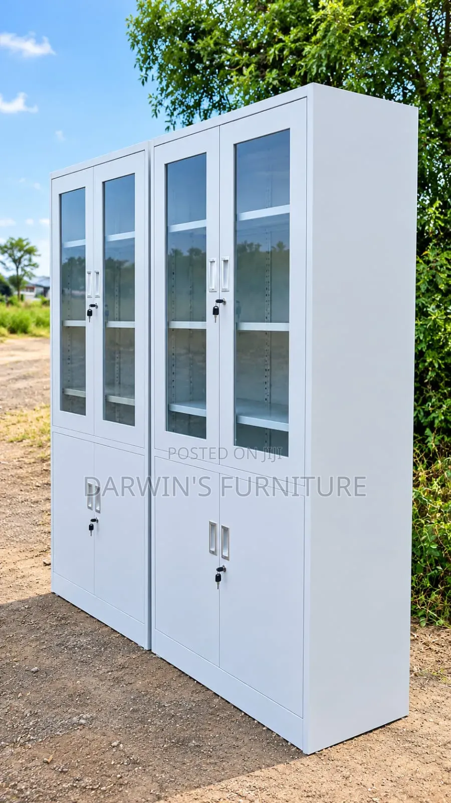 2-Door Half Glass Storage / Filing Cabinet