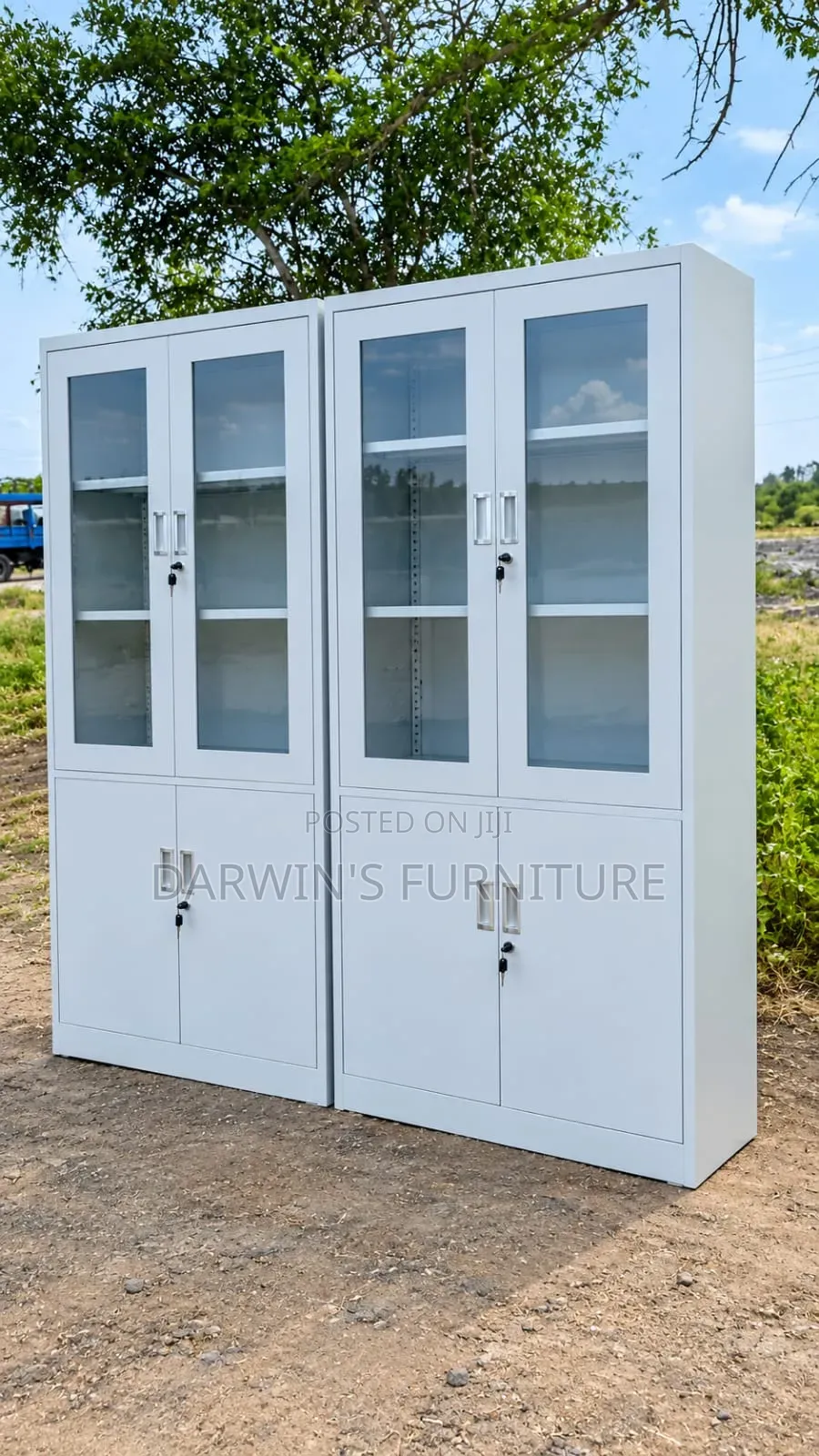 2-Door Half Glass Storage / Filing Cabinet