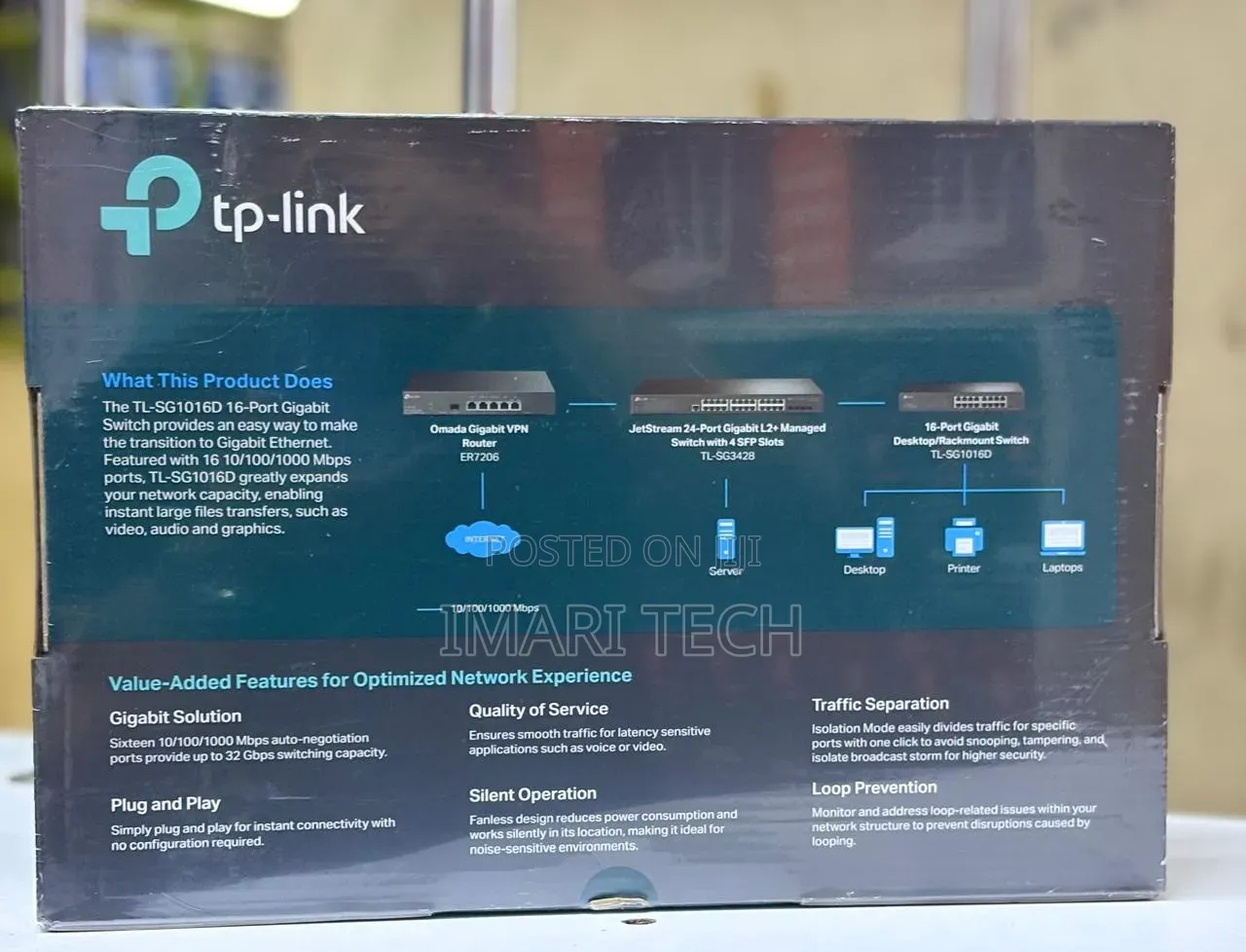 Tplink 16port Gigabit Switch Tl-Sg1016d