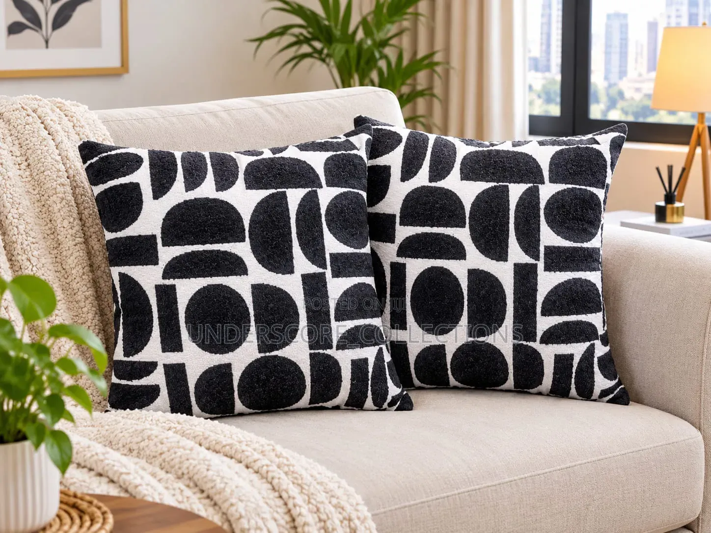 Modern Jacquard/Crescent Pillow Covers