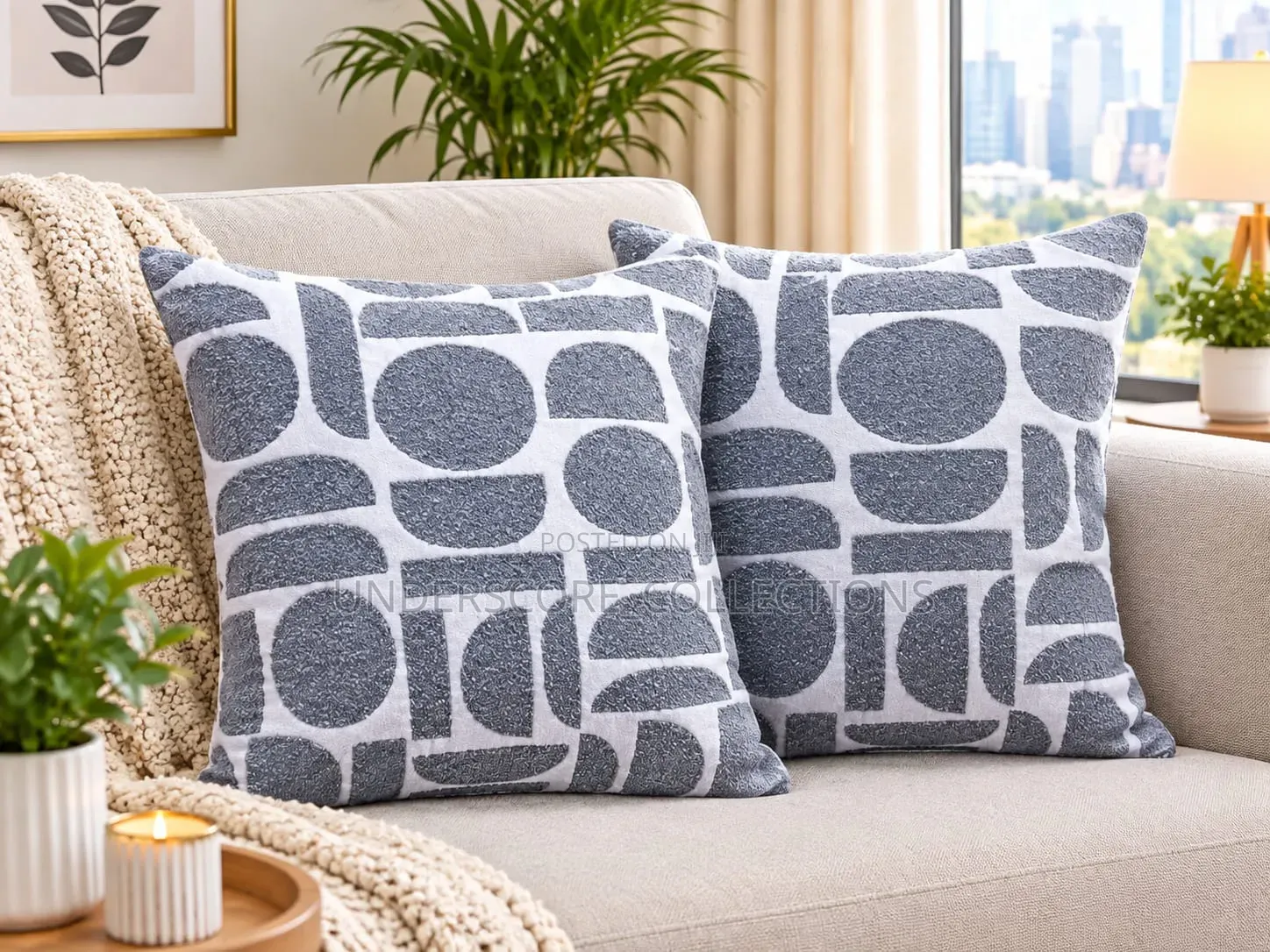 Modern Jacquard/Crescent Pillow Covers