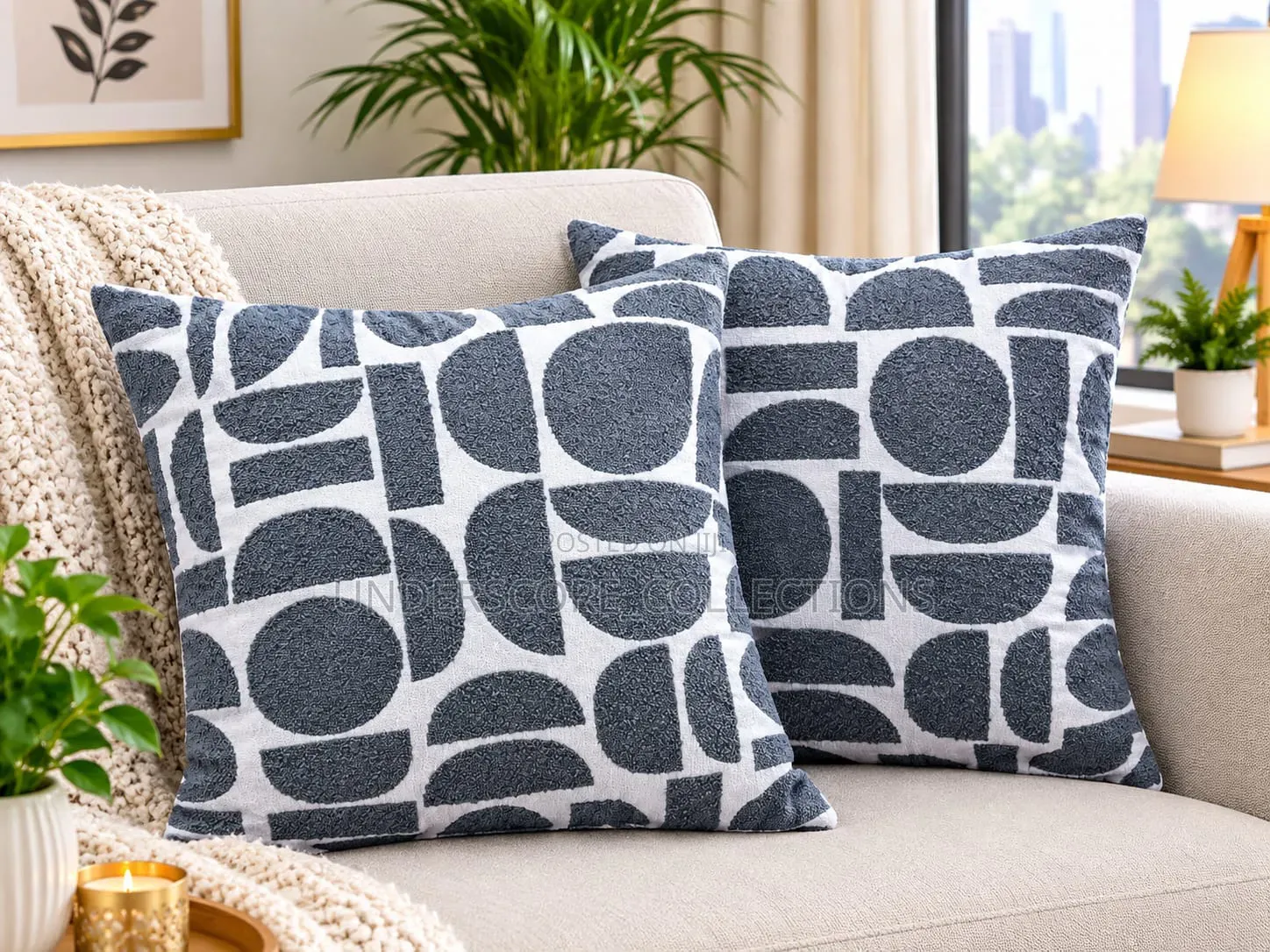 Modern Jacquard/Crescent Pillow Covers