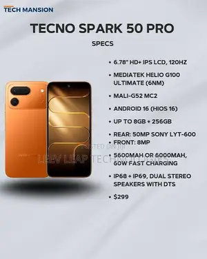 New Tecno Spark 50 Pro 256 GB Black