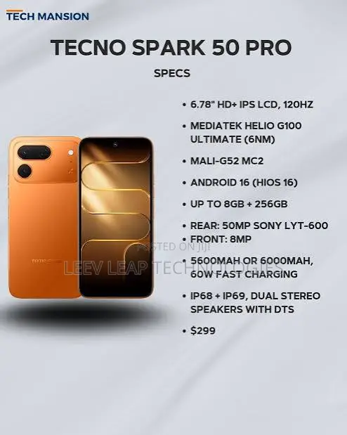 New Tecno Spark 50 Pro 256 GB Black