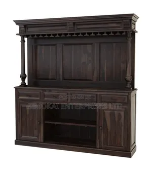 Giante Rustic Solid Wood Home Bar Set With Stool Set of 2