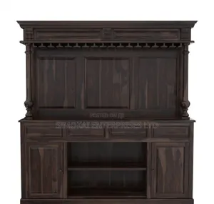 Giante Rustic Solid Wood Home Bar Set With Stool Set of 2