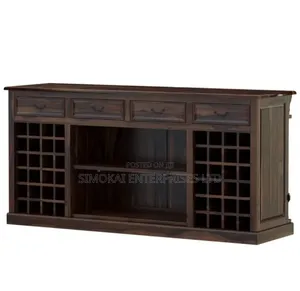 Giante Rustic Solid Wood Home Bar Set With Stool Set of 2